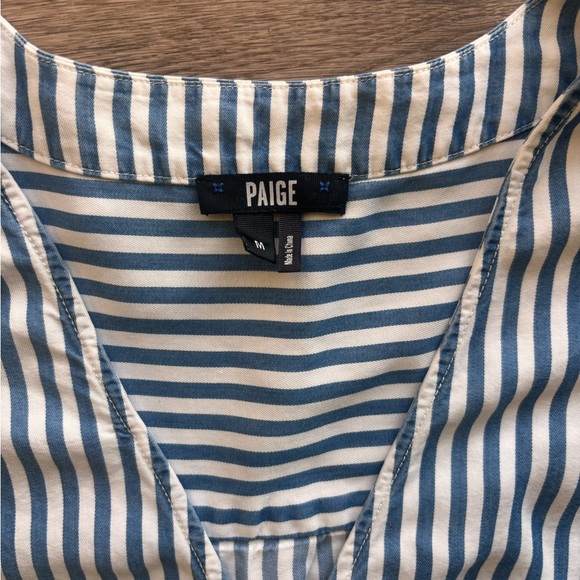 PAIGE Blue and White Striped Blouse - Picture 2 of 5